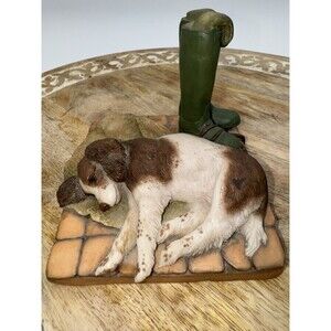 VTG Teviotdale Springer Spaniel & Green Wellies Figurine Handmade By Edlmann 84’